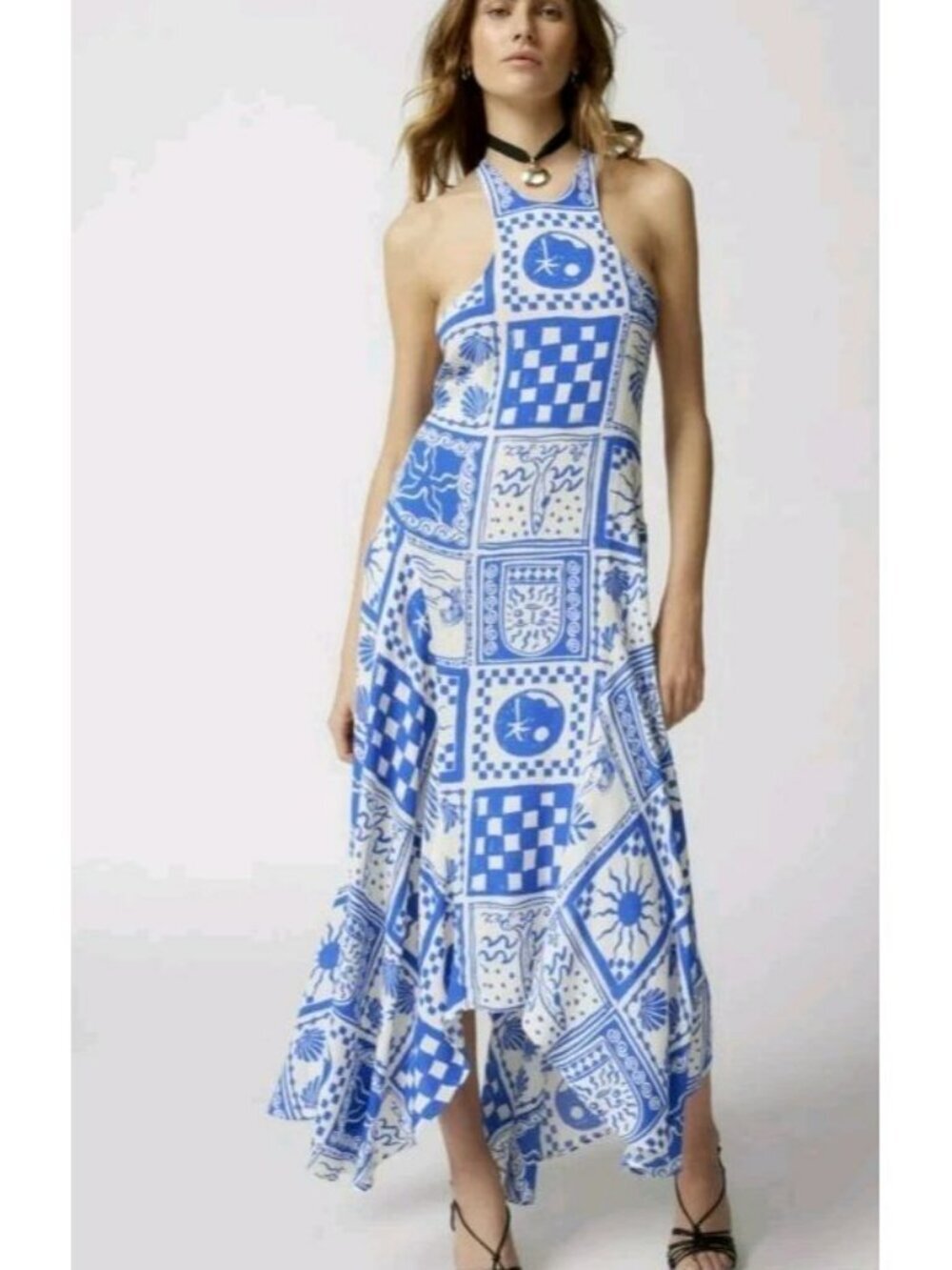 Size XS Ecote Janet Strappy-Back Midi Dress Urban Outfitters Summer Vacation